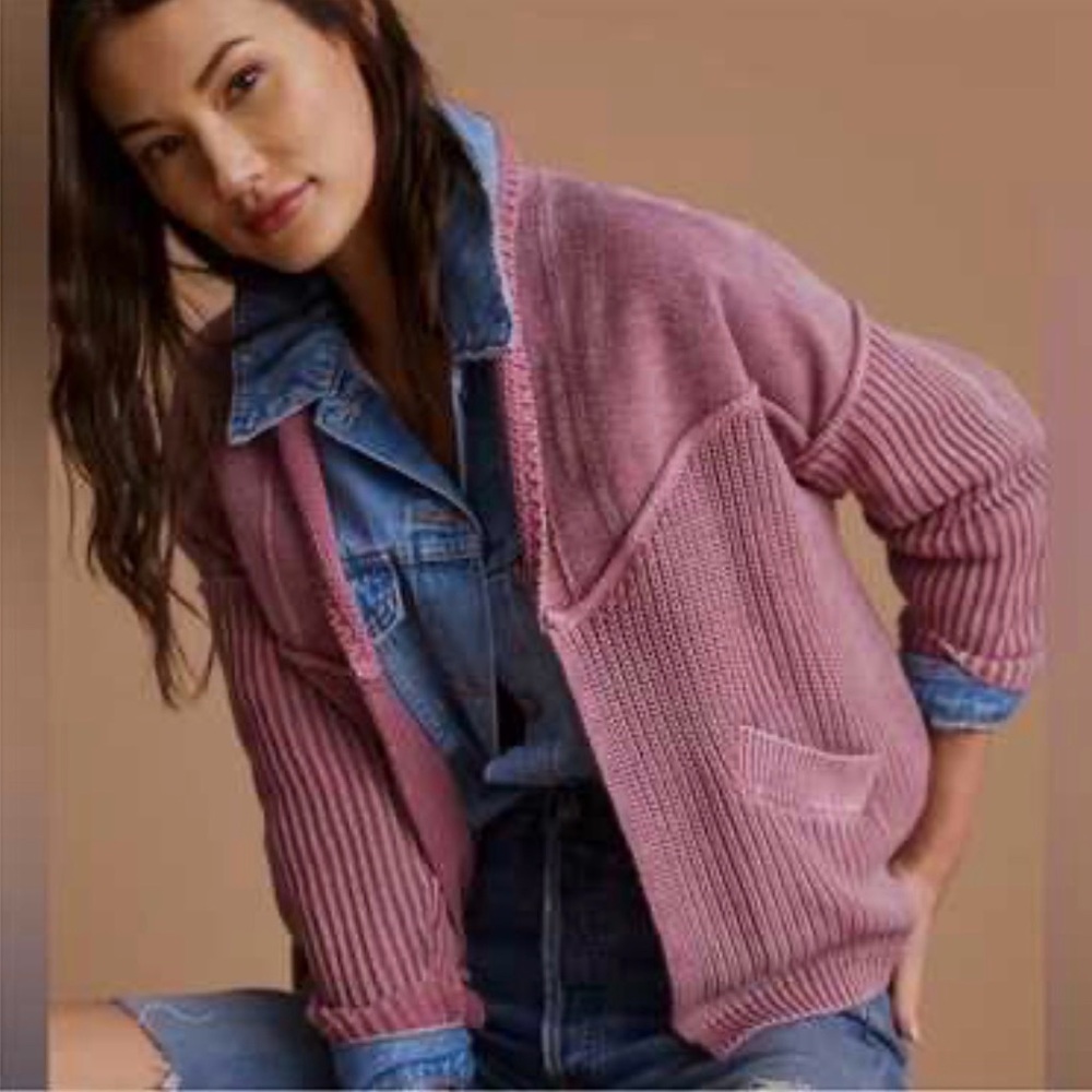 Pilcro Pink Women's Cardigan Sweater